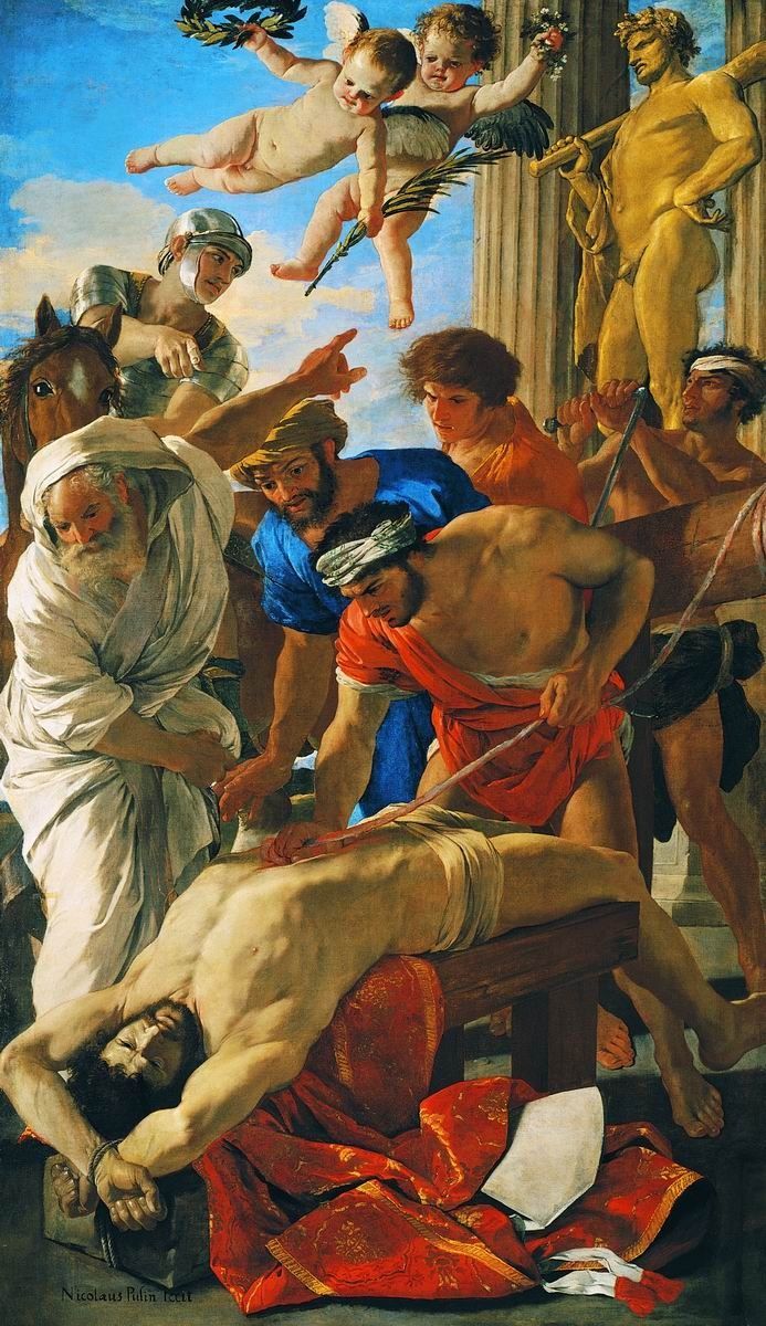 El Martirio de San Erasmo de Nicolas Poussin en la Pinacoteca Vaticana